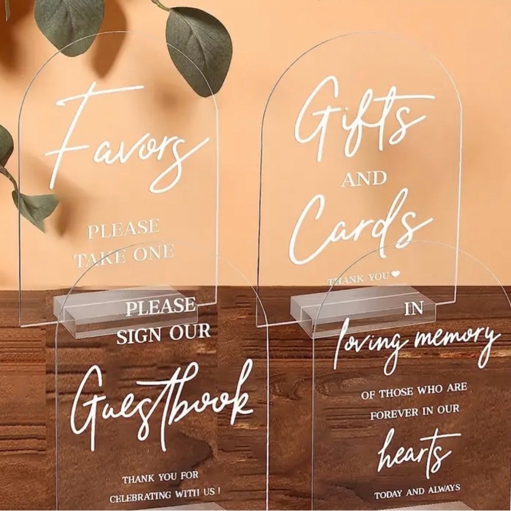 Acrylic signs (set of 4)